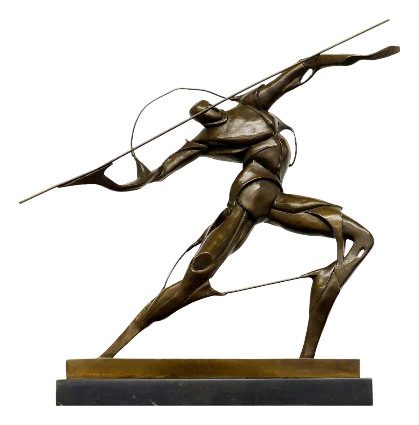 Futurist bronze sculpture of a dynamic figure in motion